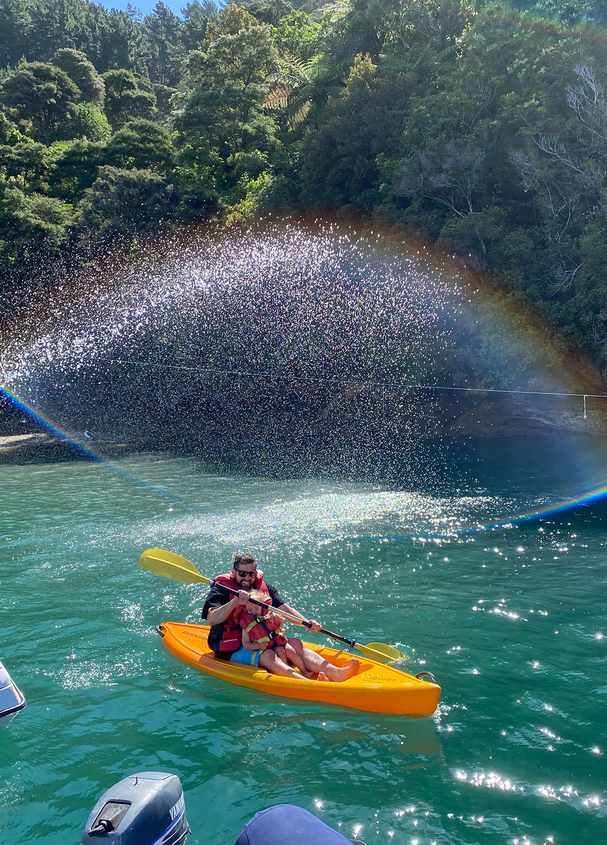 kayaking rainbow